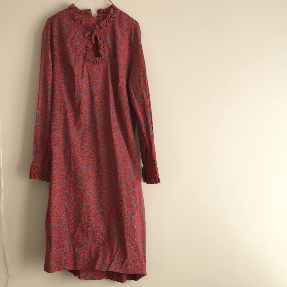 Vintage Red + Blue Flowered Frock - Picture 2 of 9